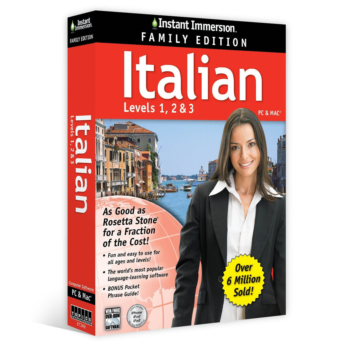 Instant Immersion Italian Family Edition Levels 1,2,3 (CD-ROM) PC & MAC