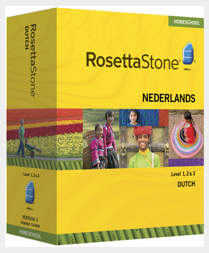 Rosetta Stone® 1 2 &3 DUTCH (Nederlands) HOMESCHOOL with audio and Headset plus Phrasebook