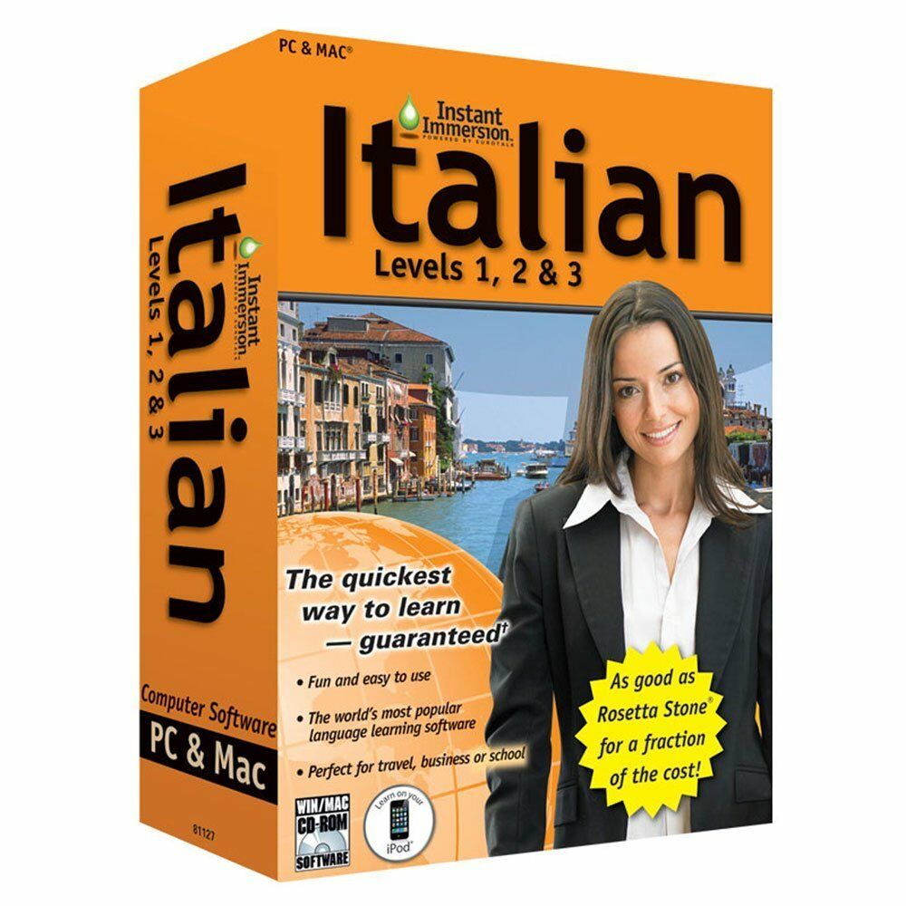 Instant Immersion Italian Language Software Levels 1, 2, 3