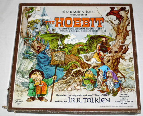 The Hobbit; Rankin Bass Production; Complete original soundtrack including Dialogue, Music and Songs; 2x LP boxed Set; Booklet; 1977 Very Good Plus