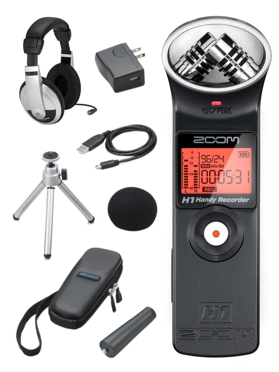 Zoom H1 Digital Recorder Bundle with APH-1 Accessory Pack and