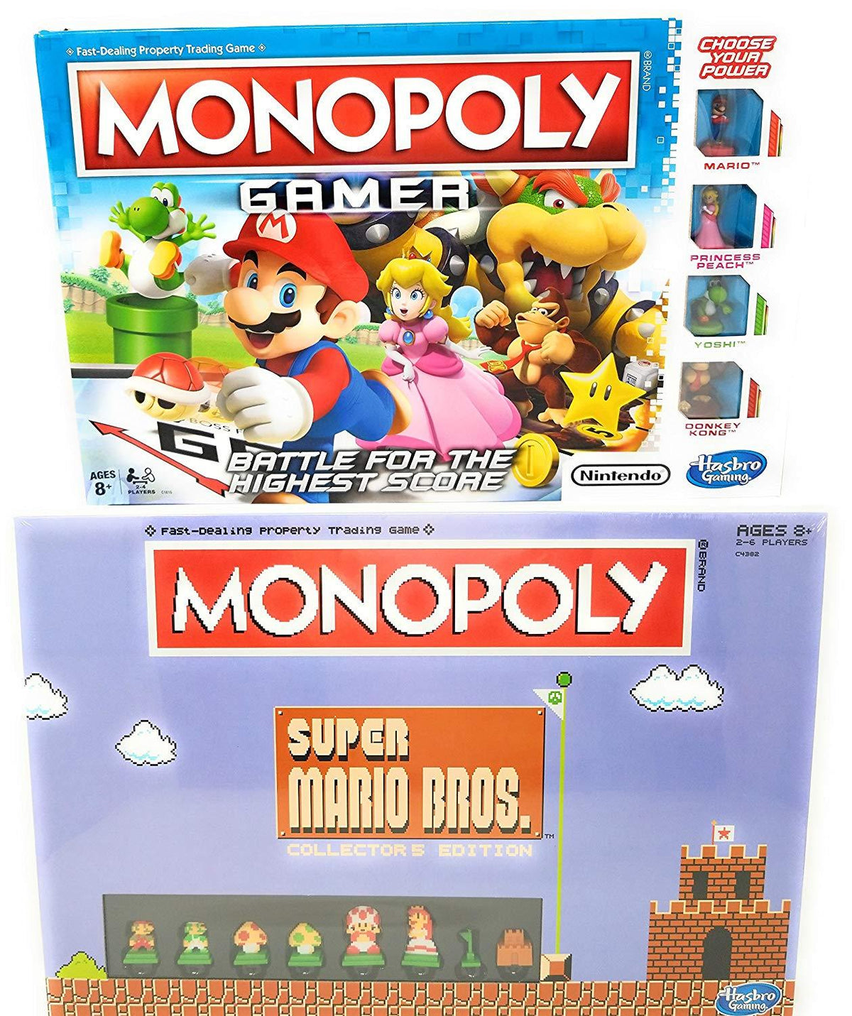 Monopoly Gamer and Super Mario Bros Monopoly Game Bundle