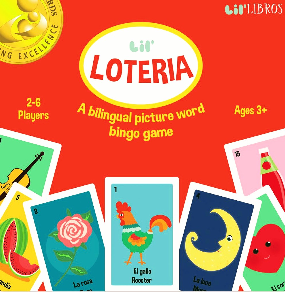 Lil' Loteria |  Lil' Libros Bilingual Bingo Game | English & Spanish