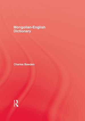 Routledge Mongolian English Dictionary