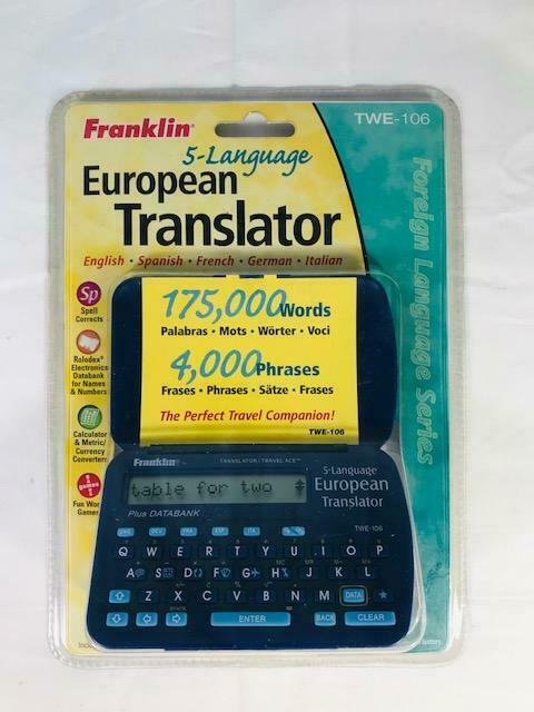 Franklin TWE 106 5-Language European Translator Spanish Italian French German English