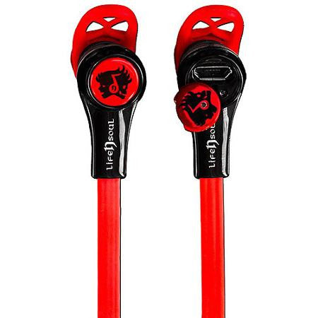 Life-N-Soul Bluetooth Stereo Sport Earphones, Black/Red