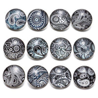 Load image into Gallery viewer, 12pcs/lot Black&amp;White Theme Paisley Element Pattern 18mm - TigerSo
