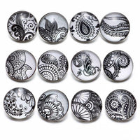 Load image into Gallery viewer, 12pcs/lot Black&amp;White Theme Paisley Element Pattern 18mm - TigerSo
