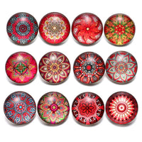 Load image into Gallery viewer, 12pcs/lot Red Series Theme Beautiful Exotic Pattern 18mm Snap Button Charms - TigerSo
