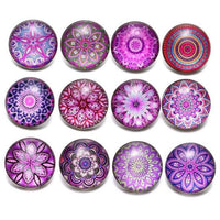 Load image into Gallery viewer, 12pcs/lot Red Series Theme Beautiful Exotic Pattern 18mm Snap Button Charms - TigerSo

