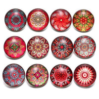 Load image into Gallery viewer, 12pcs/lot Red Series Theme Beautiful Exotic Pattern 18mm Snap Button Charms - TigerSo
