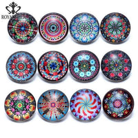 Load image into Gallery viewer, 12pcs/lot Red Series Theme Beautiful Exotic Pattern 18mm Snap Button Charms - TigerSo
