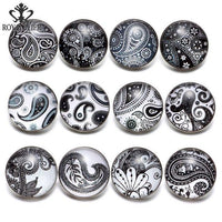 Load image into Gallery viewer, 12pcs/lot Red Series Theme Beautiful Exotic Pattern 18mm Snap Button Charms - TigerSo
