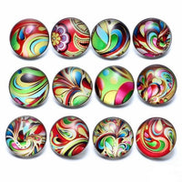 Load image into Gallery viewer, 12pcs/lot Red Series Theme Beautiful Exotic Pattern 18mm Snap Button Charms - TigerSo

