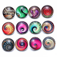 Load image into Gallery viewer, 12pcs/lot Red Series Theme Beautiful Exotic Pattern 18mm Snap Button Charms - TigerSo
