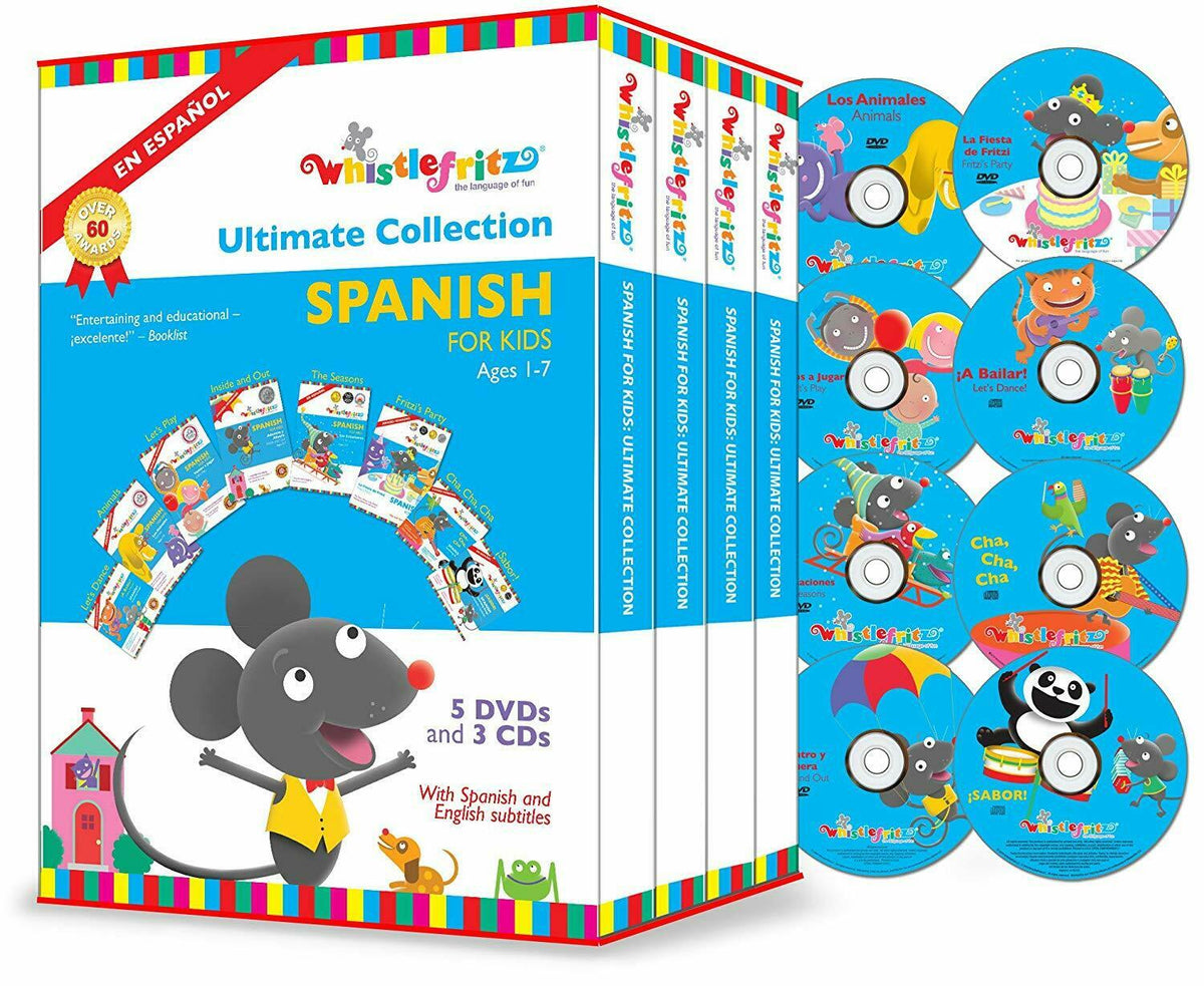 Spanish for Kids The Ultimate Collection 5 DVDs and 3 CDs